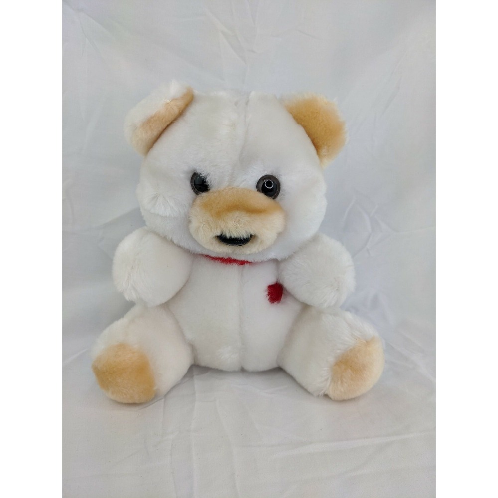 Cobbie Cuddlers White Bear Plush 8 Inch Heart Stuffed Animal Toy